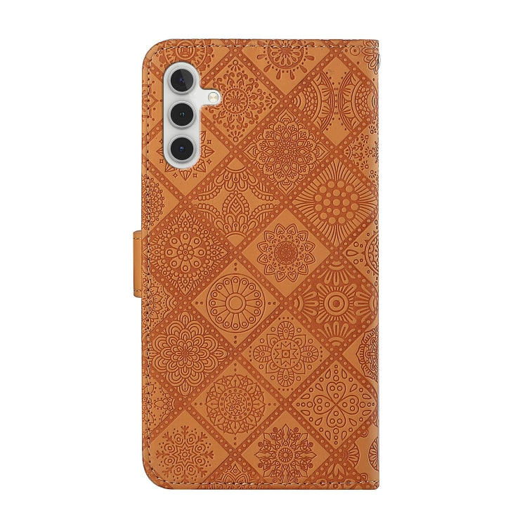 For Samsung Galaxy S25 5G Ethnic Style Embossed Pattern Leather Phone Case(Brown) - Galaxy S25 5G Cases by PMC Jewellery | Online Shopping South Africa | PMC Jewellery | Buy Now Pay Later Mobicred