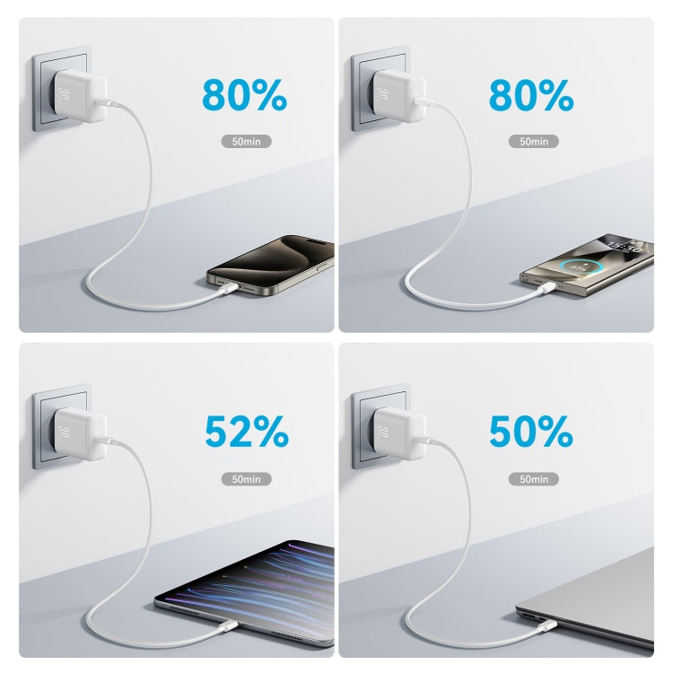 JOYROOM JR-TCF24 30W USB-C / Type-C Fast Charger with Cable Set, Specification:EU Plug(White) - USB Charger by JOYROOM | Online Shopping South Africa | PMC TechLife | Buy Now Pay Later Mobicred