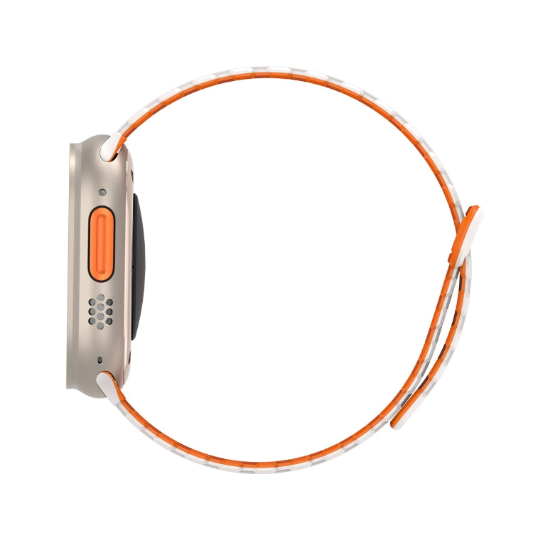 For Apple Watch SE 2023 44mm DUX DUCIS KJ Series Magnetic Buckle Silicone Watch Band(Starlight Orange) - Watch Bands by DUX DUCIS | Online Shopping South Africa | PMC Jewellery | Buy Now Pay Later Mobicred