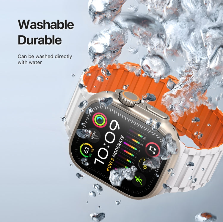 For Apple Watch SE 2023 44mm DUX DUCIS KJ Series Magnetic Buckle Silicone Watch Band(Starlight Orange) - Watch Bands by DUX DUCIS | Online Shopping South Africa | PMC Jewellery | Buy Now Pay Later Mobicred