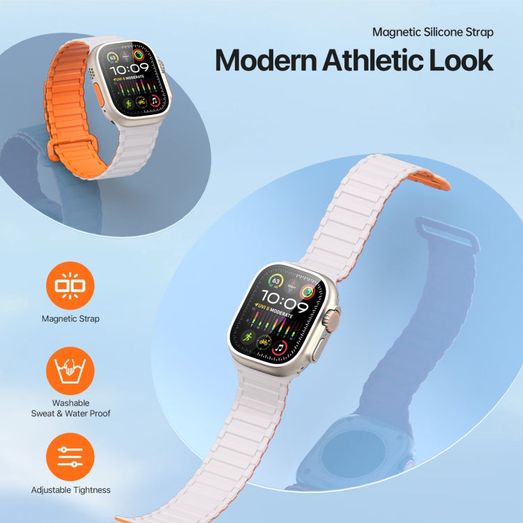 For Apple Watch Ultra 2 49mm DUX DUCIS KJ Series Magnetic Buckle Silicone Watch Band(Starlight Orange) - Watch Bands by DUX DUCIS | Online Shopping South Africa | PMC Jewellery | Buy Now Pay Later Mobicred