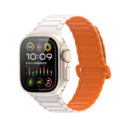 For Apple Watch Ultra 49mm DUX DUCIS KJ Series Magnetic Buckle Silicone Watch Band(Starlight Orange) - Watch Bands by DUX DUCIS | Online Shopping South Africa | PMC Jewellery | Buy Now Pay Later Mobicred