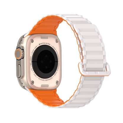 For Apple Watch Series 10 46mm DUX DUCIS KJ Series Magnetic Buckle Silicone Watch Band(Starlight Orange) - Watch Bands by DUX DUCIS | Online Shopping South Africa | PMC Jewellery | Buy Now Pay Later Mobicred