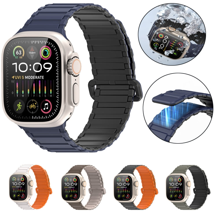 For Apple Watch Series 2 42mm DUX DUCIS KJ Series Magnetic Buckle Silicone Watch Band(Brown Grey) - Watch Bands by DUX DUCIS | Online Shopping South Africa | PMC Jewellery | Buy Now Pay Later Mobicred