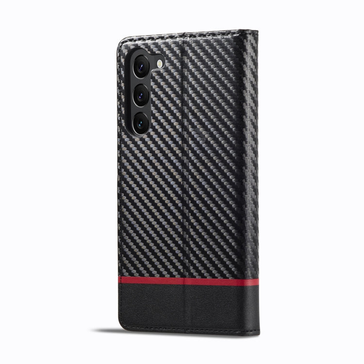 For Samsung Galaxy S25+ 5G LC.IMEEKE Carbon Fiber Leather Phone Case(Horizontal Black) - Galaxy S25+ 5G Cases by LC.IMEEKE | Online Shopping South Africa | PMC Jewellery | Buy Now Pay Later Mobicred