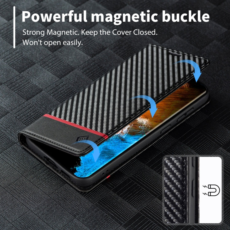 For Samsung Galaxy S25+ 5G LC.IMEEKE Carbon Fiber Leather Phone Case(Horizontal Black) - Galaxy S25+ 5G Cases by LC.IMEEKE | Online Shopping South Africa | PMC Jewellery | Buy Now Pay Later Mobicred