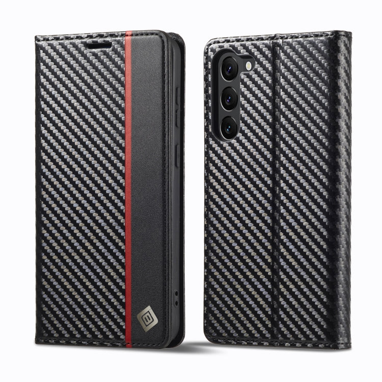 For Samsung Galaxy S25 5G LC.IMEEKE Carbon Fiber Leather Phone Case(Vertical Black) - Galaxy S25 5G Cases by LC.IMEEKE | Online Shopping South Africa | PMC Jewellery | Buy Now Pay Later Mobicred