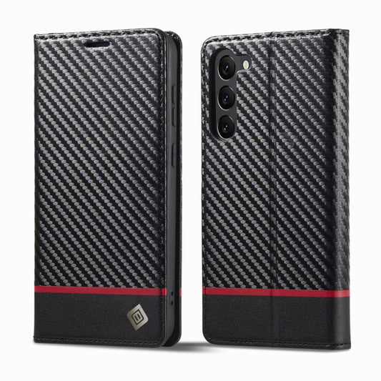 For Samsung Galaxy S25 5G LC.IMEEKE Carbon Fiber Leather Phone Case(Horizontal Black) - Galaxy S25 5G Cases by LC.IMEEKE | Online Shopping South Africa | PMC Jewellery | Buy Now Pay Later Mobicred