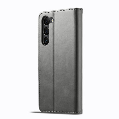 For Samsung Galaxy S25 5G LC.IMEEKE Calf Texture Leather Phone Case(Grey) - Galaxy S25 5G Cases by LC.IMEEKE | Online Shopping South Africa | PMC Jewellery | Buy Now Pay Later Mobicred