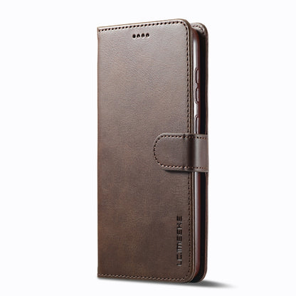 For Samsung Galaxy S25 5G LC.IMEEKE Calf Texture Leather Phone Case(Coffee) - Galaxy S25 5G Cases by LC.IMEEKE | Online Shopping South Africa | PMC Jewellery | Buy Now Pay Later Mobicred