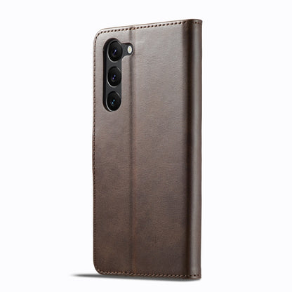 For Samsung Galaxy S25 5G LC.IMEEKE Calf Texture Leather Phone Case(Coffee) - Galaxy S25 5G Cases by LC.IMEEKE | Online Shopping South Africa | PMC Jewellery | Buy Now Pay Later Mobicred