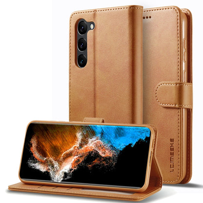 For Samsung Galaxy S25 5G LC.IMEEKE Calf Texture Leather Phone Case(Brown) - Galaxy S25 5G Cases by LC.IMEEKE | Online Shopping South Africa | PMC Jewellery | Buy Now Pay Later Mobicred