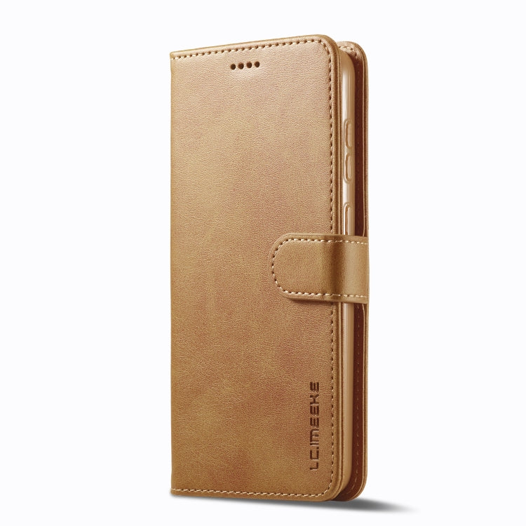 For Samsung Galaxy S25 5G LC.IMEEKE Calf Texture Leather Phone Case(Brown) - Galaxy S25 5G Cases by LC.IMEEKE | Online Shopping South Africa | PMC Jewellery | Buy Now Pay Later Mobicred