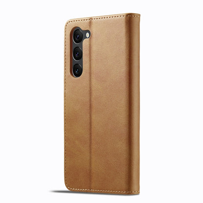 For Samsung Galaxy S25 5G LC.IMEEKE Calf Texture Leather Phone Case(Brown) - Galaxy S25 5G Cases by LC.IMEEKE | Online Shopping South Africa | PMC Jewellery | Buy Now Pay Later Mobicred