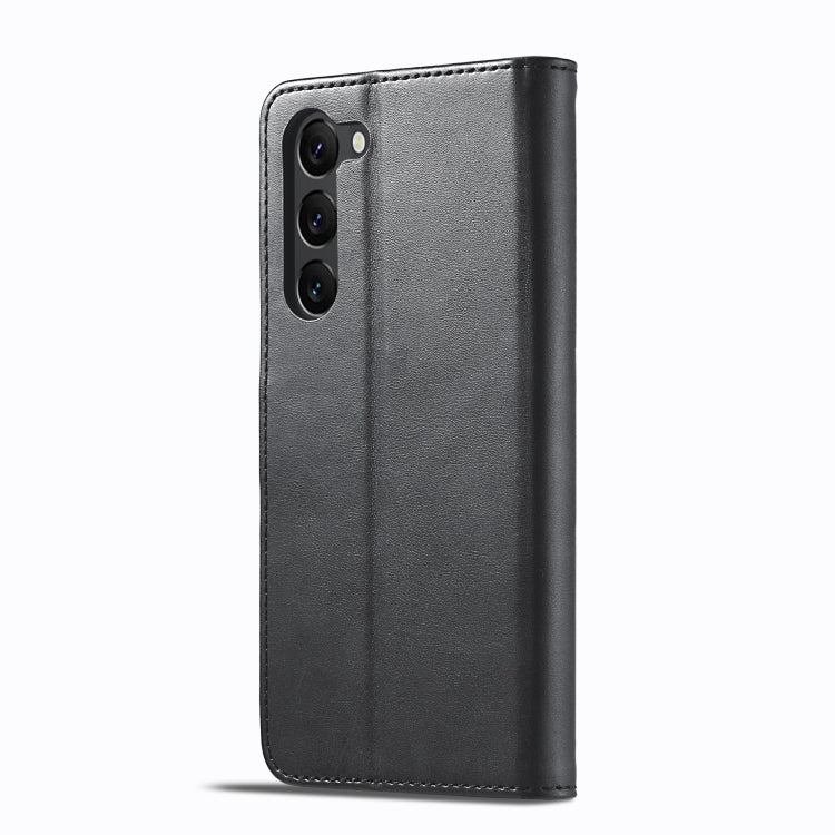 For Samsung Galaxy S25+ 5G LC.IMEEKE Calf Texture Leather Phone Case(Black) - Galaxy S25+ 5G Cases by LC.IMEEKE | Online Shopping South Africa | PMC Jewellery | Buy Now Pay Later Mobicred