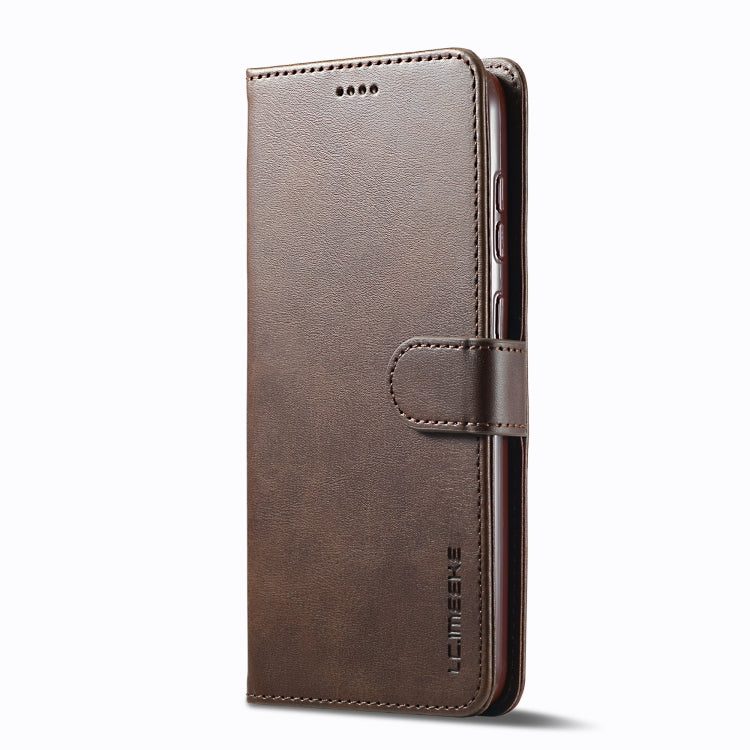 For Samsung Galaxy S25+ 5G LC.IMEEKE Calf Texture Leather Phone Case(Coffee) - Galaxy S25+ 5G Cases by LC.IMEEKE | Online Shopping South Africa | PMC Jewellery | Buy Now Pay Later Mobicred