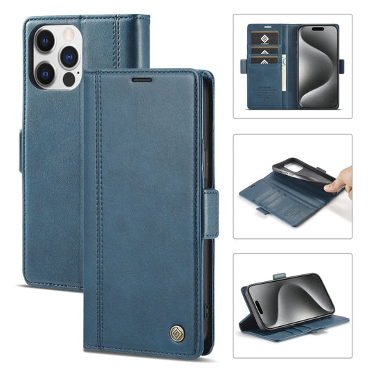 For iPhone 16 Pro LC.IMEEKE Skin-friendly Card Slots Leather Phone Case(Blue) - iPhone 16 Pro Cases by LC.IMEEKE | Online Shopping South Africa | PMC Jewellery | Buy Now Pay Later Mobicred