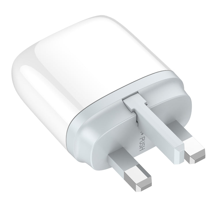LDNIO Q229 QC3.0 / PD20W USB + Type-C Fast Charger with 1m USB to Micro USB Cable, Plug Type:UK Plug(White) - free shipping - PMC TechLife - Order now!