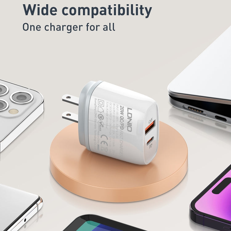LDNIO Q229 QC3.0 / PD20W USB + Type-C Fast Charger with 1m USB to Micro USB Cable, Plug Type:UK Plug(White) - free shipping - PMC TechLife - Order now!
