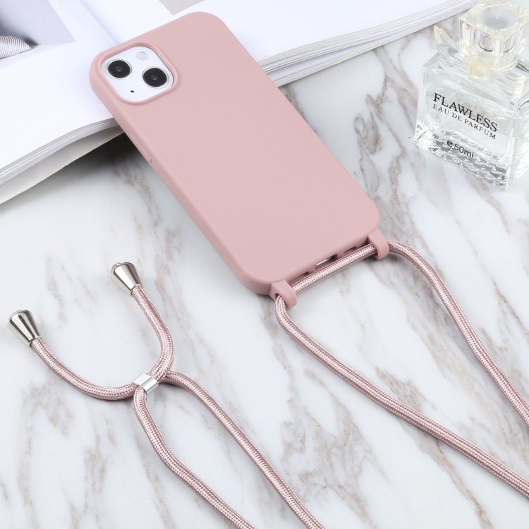 For iPhone 16 Pro Candy Colors TPU Protective Phone Case with Lanyard (Rose Gold) - iPhone 16 Pro Cases by PMC TechLife | Online Shopping South Africa | PMC TechLife | Buy Now Pay Later Mobicred
