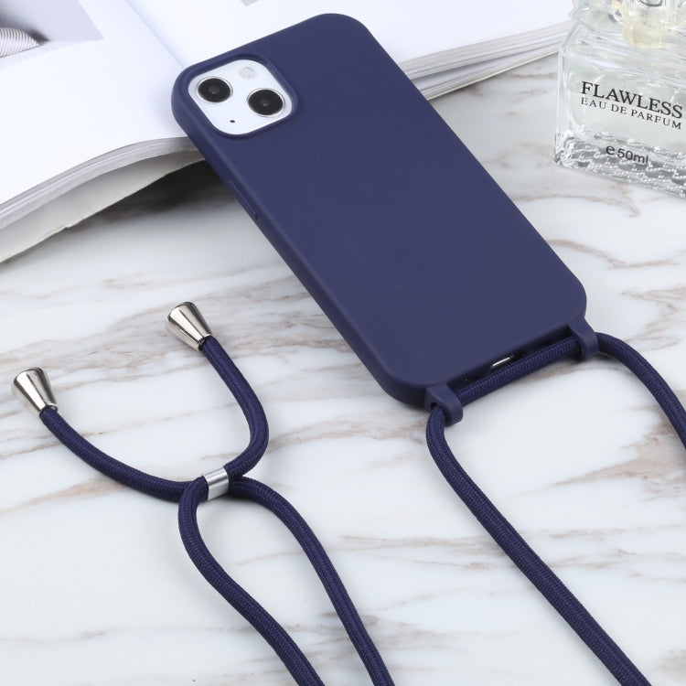 For iPhone 16 Pro Candy Colors TPU Protective Phone Case with Lanyard (Dark Blue) - iPhone 16 Pro Cases by PMC TechLife | Online Shopping South Africa | PMC TechLife | Buy Now Pay Later Mobicred