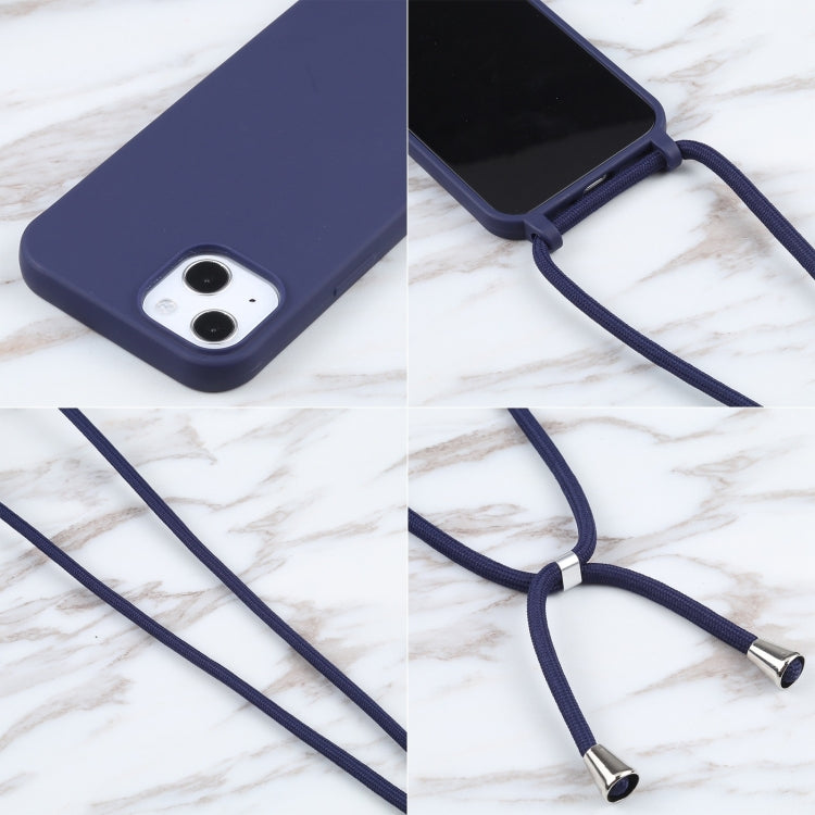 For iPhone 16 Candy Colors TPU Protective Phone Case with Lanyard(Dark Blue) - iPhone 16 Cases by PMC Jewellery | Online Shopping South Africa | PMC Jewellery | Buy Now Pay Later Mobicred