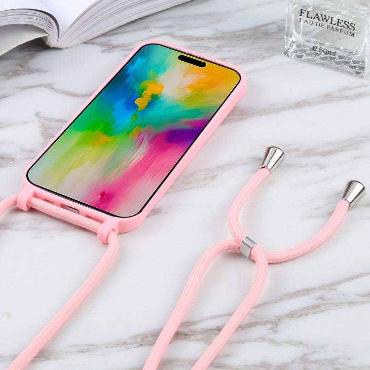 For iPhone 16 Candy Colors TPU Protective Phone Case with Lanyard(Pink) - iPhone 16 Cases by PMC Jewellery | Online Shopping South Africa | PMC Jewellery | Buy Now Pay Later Mobicred