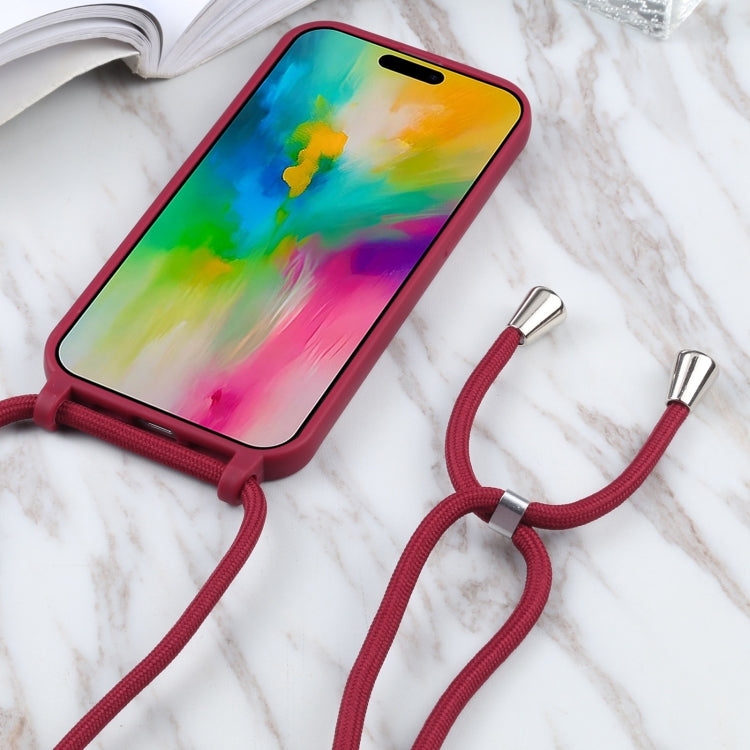 For iPhone 16 Candy Colors TPU Protective Phone Case with Lanyard(Red) - iPhone 16 Cases by PMC TechLife | Online Shopping South Africa | PMC TechLife | Buy Now Pay Later Mobicred