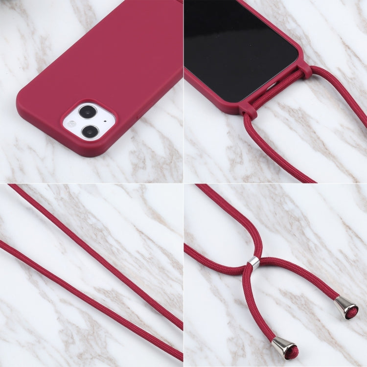 For iPhone 16 Candy Colors TPU Protective Phone Case with Lanyard(Red) - iPhone 16 Cases by PMC Jewellery | Online Shopping South Africa | PMC Jewellery | Buy Now Pay Later Mobicred