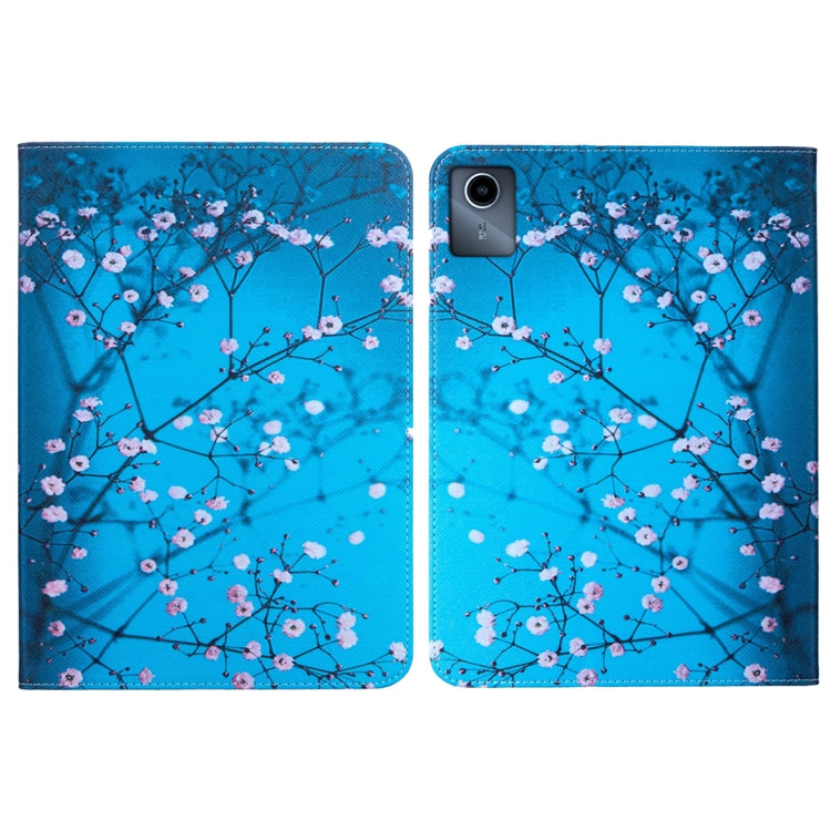 For Lenovo Tab M11 / Xiaoxin Pad 11 2024 Colored Drawing Leather Tablet Case(Plum Blossom) - Lenovo by PMC Jewellery | Online Shopping South Africa | PMC Jewellery | Buy Now Pay Later Mobicred