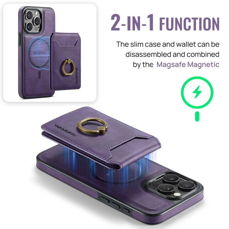 For iPhone 15 Plus DG.MING K1 MagSafe Detachable Wallet RFID Back Cover Phone Case(Purple) - free shipping - PMC Jewellery - Order now!