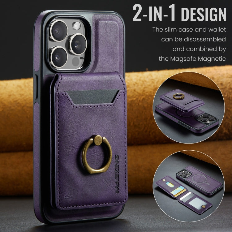 For iPhone 14 DG.MING K1 MagSafe Detachable Wallet RFID Back Cover Phone Case(Purple) - free shipping - PMC Jewellery - Order now!
