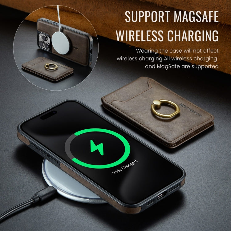 For iPhone 13 DG.MING K1 MagSafe Detachable Wallet RFID Back Cover Phone Case(Coffee) - free shipping - PMC Jewellery - Order now!