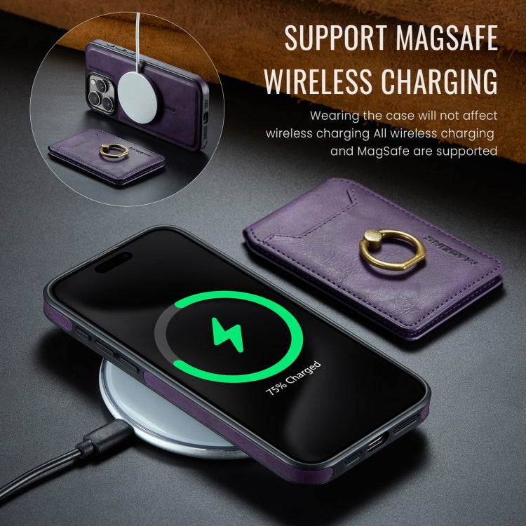 For iPhone 12 DG.MING K1 MagSafe Detachable Wallet RFID Back Cover Phone Case(Purple) - free shipping - PMC Jewellery - Order now!