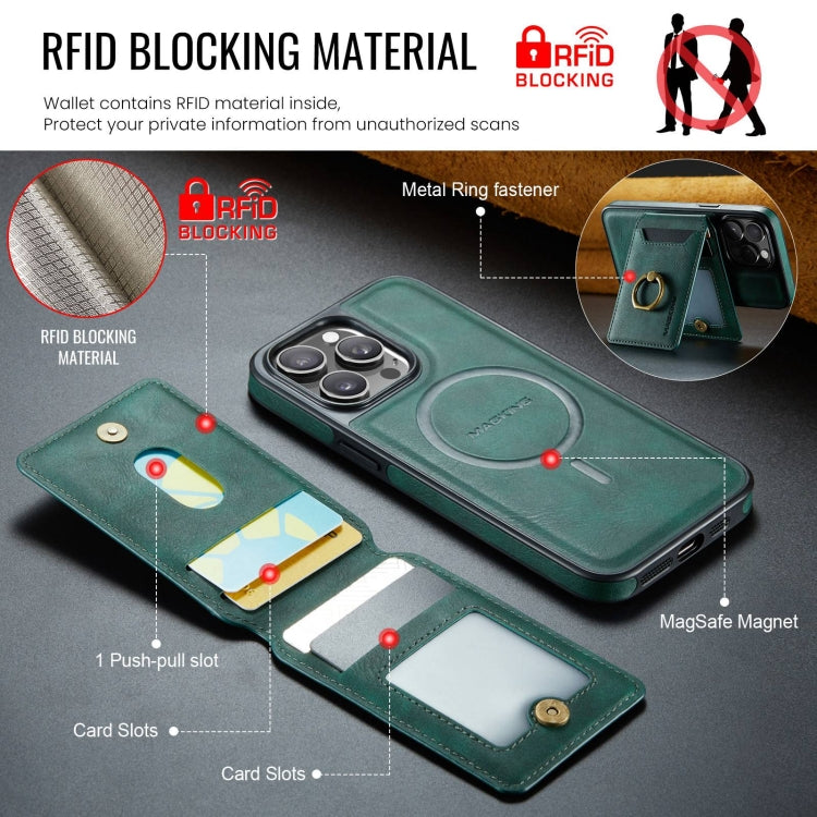 For iPhone 12 Pro DG.MING K1 MagSafe Detachable Wallet RFID Back Cover Phone Case(Green) - free shipping - PMC Jewellery - Order now!