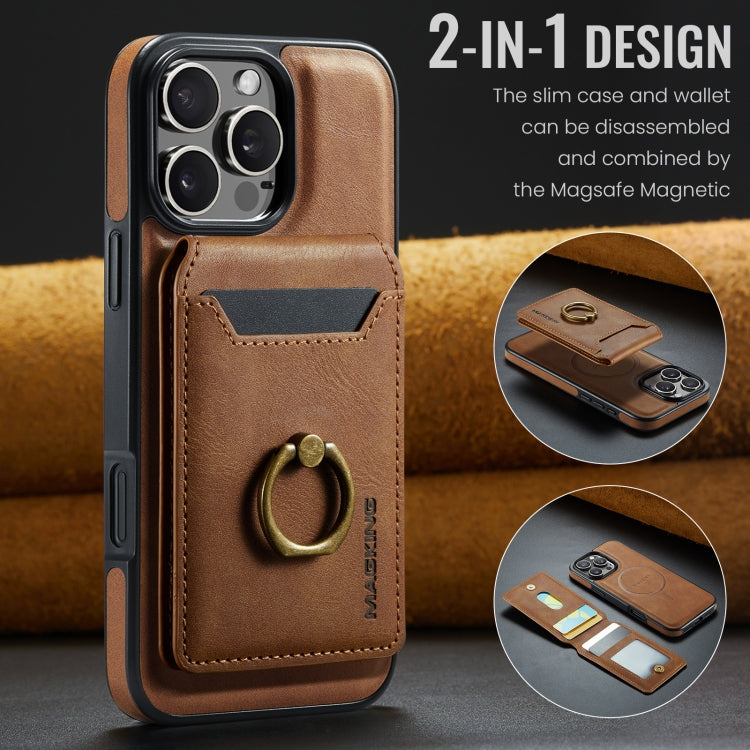 For iPhone 16 Pro Max DG.MING K1 MagSafe Detachable Wallet RFID Back Cover Phone Case(Brown) - iPhone 16 Pro Max Cases by DG.MING | Online Shopping South Africa | PMC Jewellery | Buy Now Pay Later Mobicred