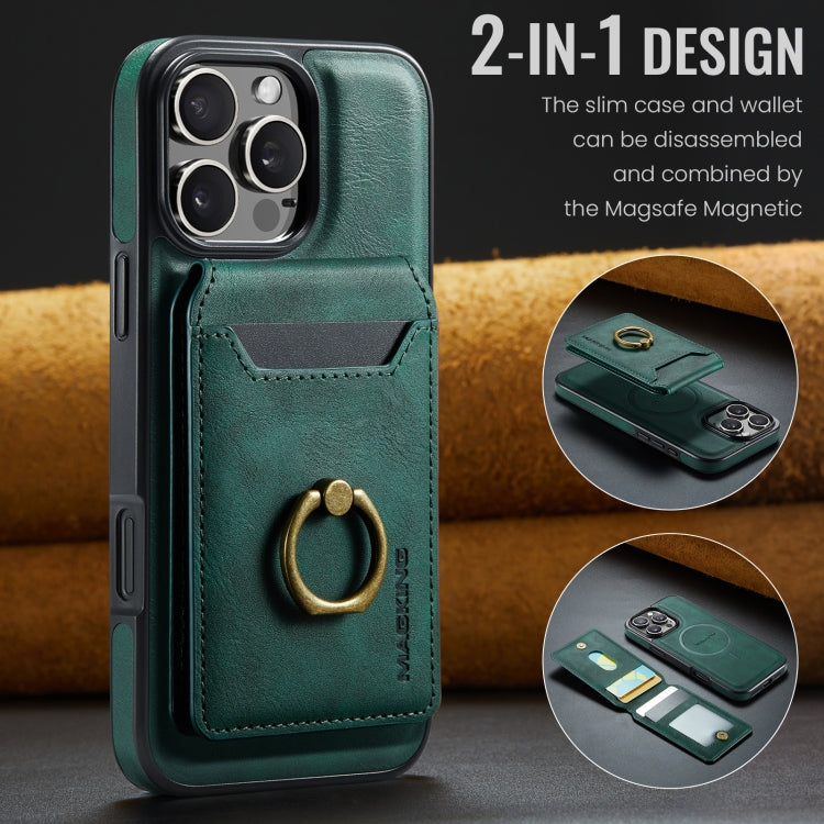 For iPhone 16 Pro DG.MING K1 MagSafe Detachable Wallet RFID Back Cover Phone Case(Green) - iPhone 16 Pro Cases by DG.MING | Online Shopping South Africa | PMC Jewellery | Buy Now Pay Later Mobicred