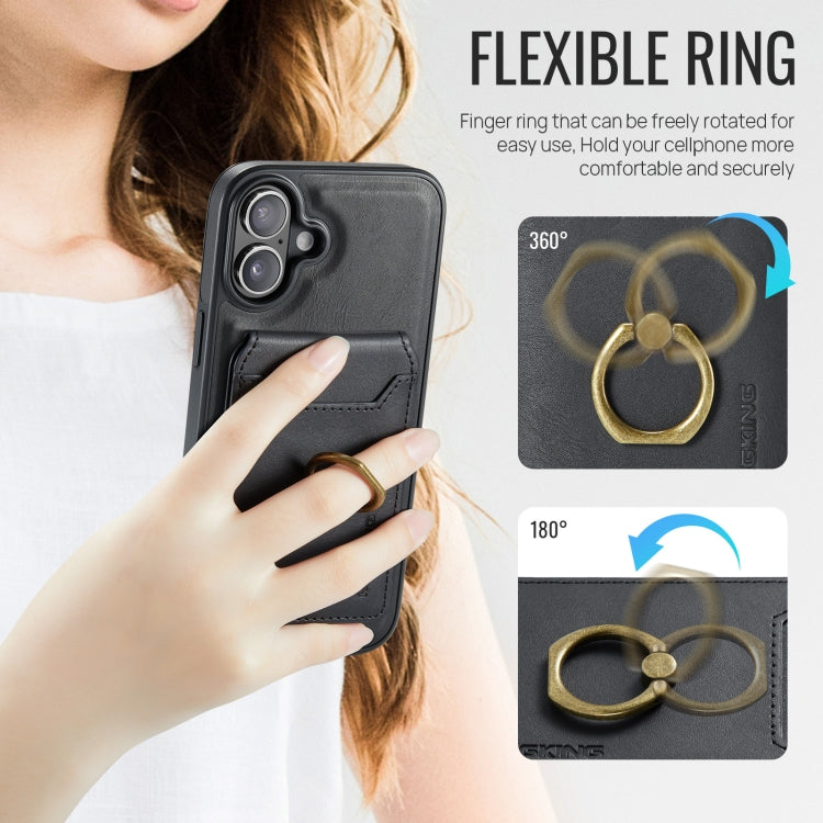 For iPhone 16 Plus DG.MING K1 MagSafe Detachable Wallet RFID Back Cover Phone Case(Black) - free shipping - PMC Jewellery - Order now!