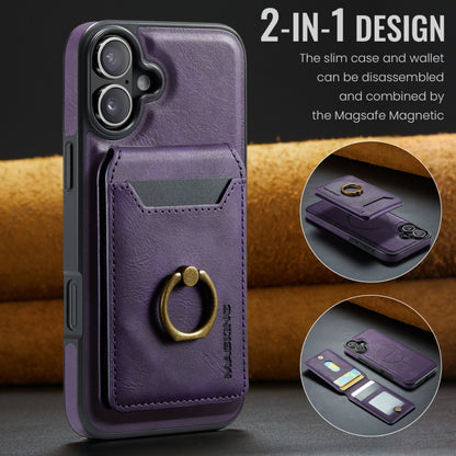 For iPhone 16 Plus DG.MING K1 MagSafe Detachable Wallet RFID Back Cover Phone Case(Purple) - iPhone 16 Plus Cases by DG.MING | Online Shopping South Africa | PMC Jewellery | Buy Now Pay Later Mobicred