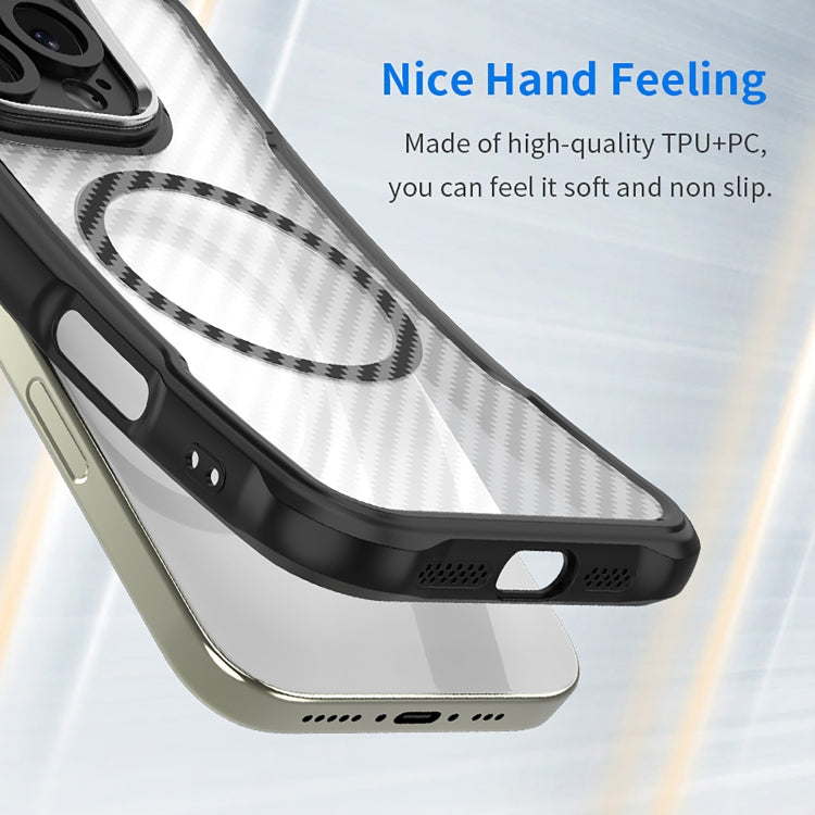 For Samsung Galaxy S25 Ultra 5G Carbon Fiber Texture MagSafe Translucent Phone Case(Black) - Galaxy S25 Ultra 5G Cases by PMC Jewellery | Online Shopping South Africa | PMC Jewellery | Buy Now Pay Later Mobicred