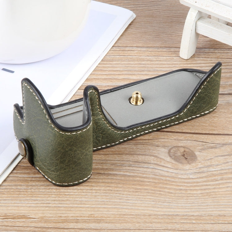 For Canon EOS 200D II / 200D Buffalo Texture PU Leather Camera Half Case Base(Green) - Half Case by PMC TechLife | Online Shopping South Africa | PMC TechLife | Buy Now Pay Later Mobicred