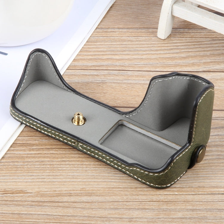 For Canon EOS 200D II / 200D Buffalo Texture PU Leather Camera Half Case Base(Green) - Half Case by PMC TechLife | Online Shopping South Africa | PMC TechLife | Buy Now Pay Later Mobicred