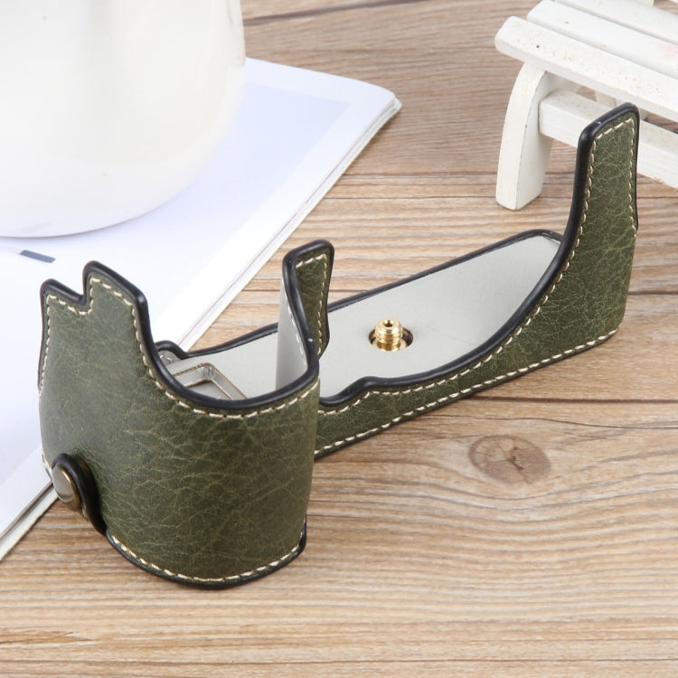 For FUJIFILM X-S20 Buffalo Texture PU Leather Camera Half Case Base(Green) - Half Case by PMC TechLife | Online Shopping South Africa | PMC TechLife | Buy Now Pay Later Mobicred