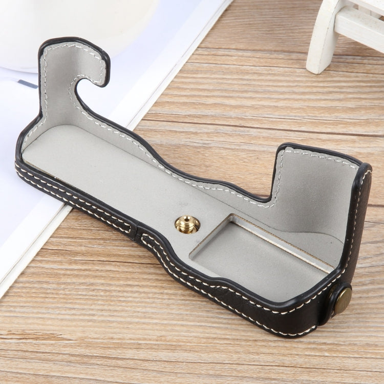 For FUJIFILM X-T1 Buffalo Texture PU Leather Camera Half Case Base(Black) - Half Case by PMC TechLife | Online Shopping South Africa | PMC TechLife | Buy Now Pay Later Mobicred