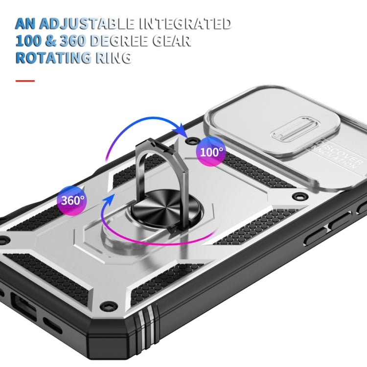 For iPhone 16 Pro Max Sliding Camshield TPU + PC Phone Case with Holder(White+Black) - iPhone 16 Pro Max Cases by PMC TechLife | Online Shopping South Africa | PMC TechLife | Buy Now Pay Later Mobicred