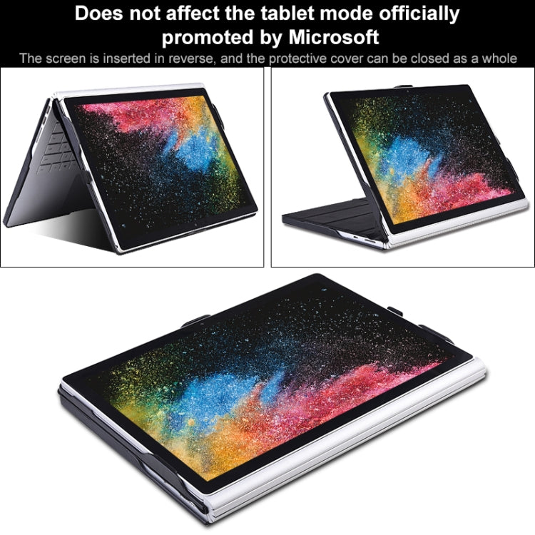 For Microsoft Surface Book 13.5 inch i7 Deformation All-inclusive Leather Laptop Case(Black) - Screen & Keyboard Cover by PMC Jewellery | Online Shopping South Africa | PMC Jewellery | Buy Now Pay Later Mobicred