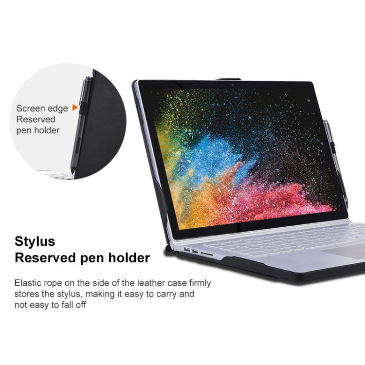 For Microsoft Surface Book 13.5 inch i7 Deformation All-inclusive Leather Laptop Case(Black) - Screen & Keyboard Cover by PMC Jewellery | Online Shopping South Africa | PMC Jewellery | Buy Now Pay Later Mobicred
