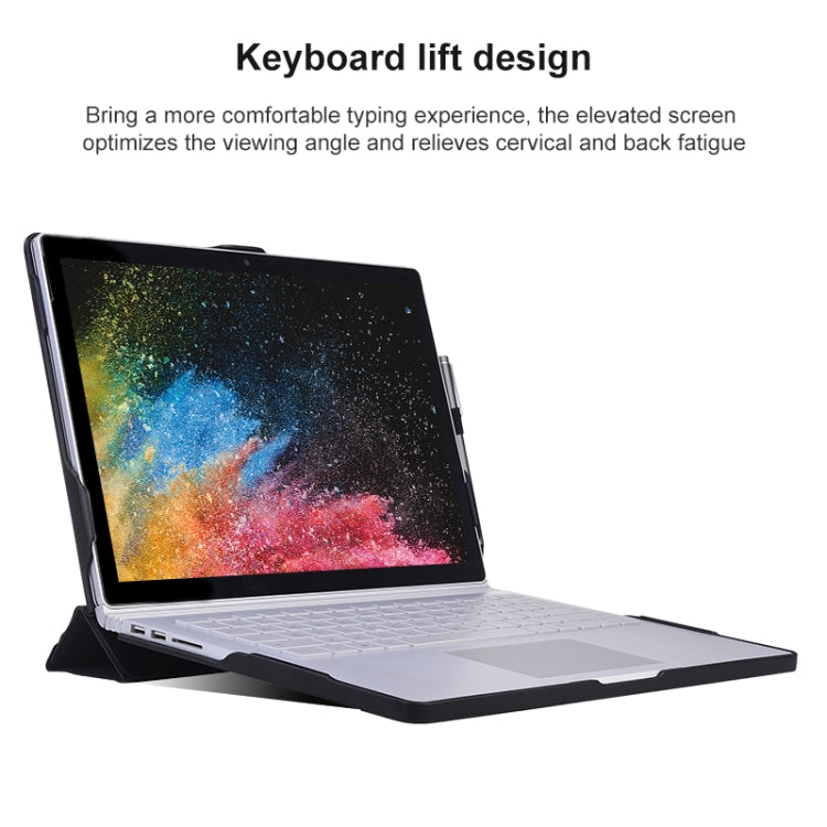 For Microsoft Surface Book 13.5 inch i7 Deformation All-inclusive Leather Laptop Case(Black) - Screen & Keyboard Cover by PMC Jewellery | Online Shopping South Africa | PMC Jewellery | Buy Now Pay Later Mobicred