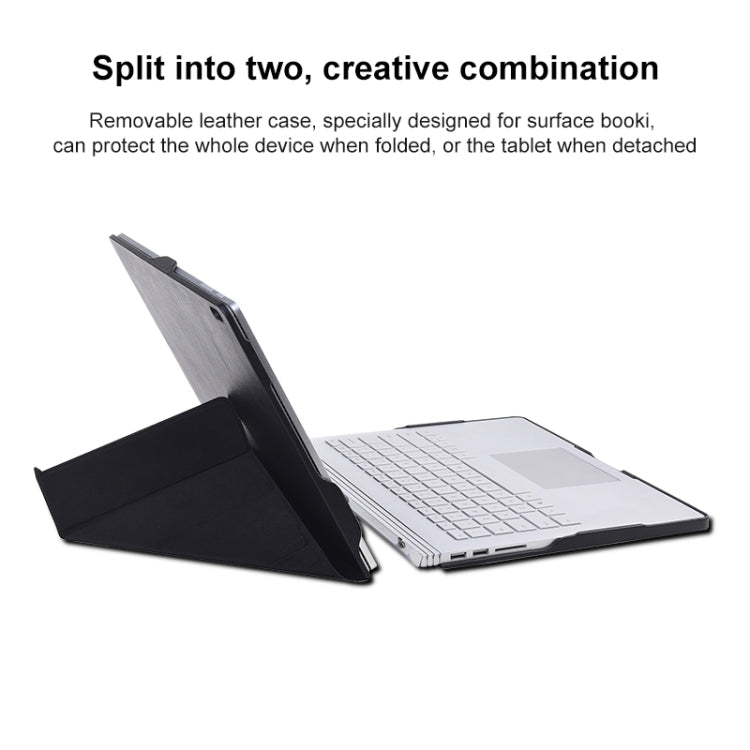For Microsoft Surface Book 13.5 inch i7 Deformation All-inclusive Leather Laptop Case(Black) - Screen & Keyboard Cover by PMC Jewellery | Online Shopping South Africa | PMC Jewellery | Buy Now Pay Later Mobicred