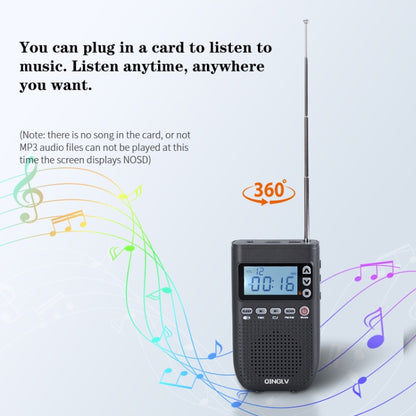 QINGLV QL-518 Portable Bluetooth Transmitter Radio Support FM / AM / MP3(Black) - Radio Player by PMC Jewellery | Online Shopping South Africa | PMC Jewellery | Buy Now Pay Later Mobicred